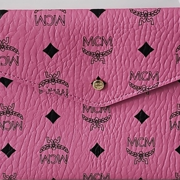 MCM Beauty Pink Logo Clutch